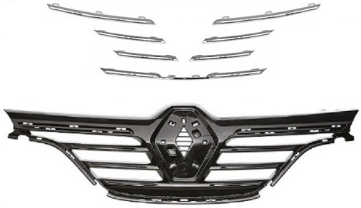 MEGANE IV HATCHBACK / SEDAN 2016- RADIATOR GRILLE COMPLETE (W/ SEVEN OF CHROMED)