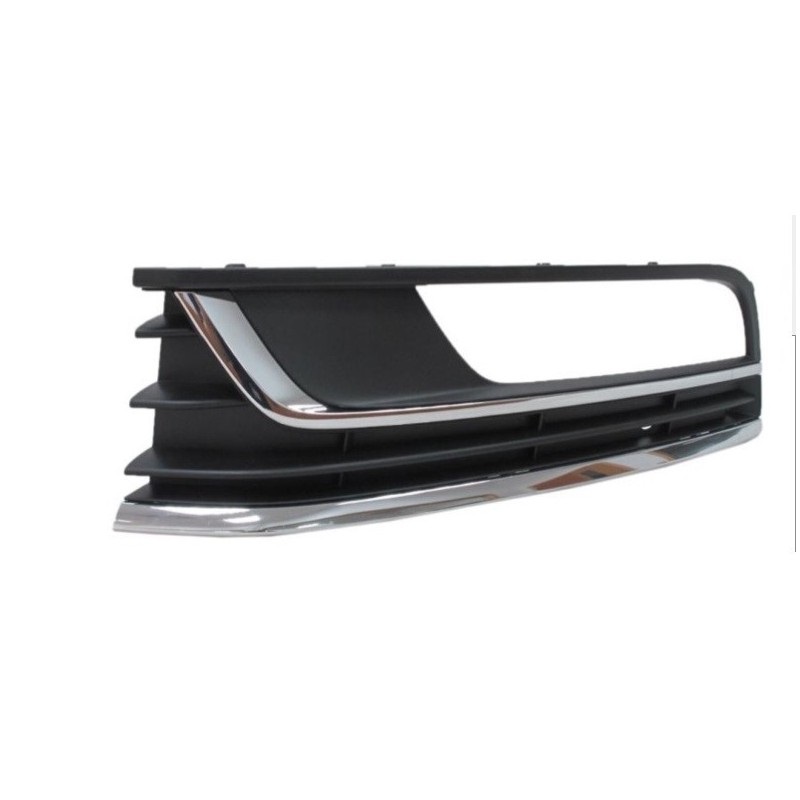 PASSAT B7 2011-2014 FRONT BUMPER GRILLE, W/ DOUBLE CHROME MOULDING, W/ FOG LAMP HOLE, RIGHT