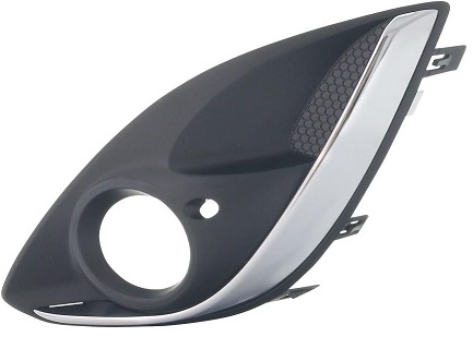 CORSA D 2011-2014 FRONT BUMPER GRILLE, W/ FOG LAMP HOLE, CHROME FRAMED LEFT