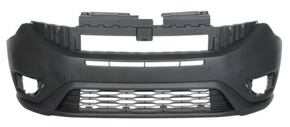 DOBLO 2015- FRONT BUMPER COMPLETE W/GRILLE W/ FOG LIGHT HOLES, BLACK
