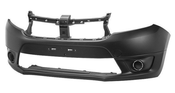 LOGAN (NISSAN APRIO) 2013- (+SANDERO 2012-) FRONT BUMPER W/O FOG LAMP HOLES, BLACK