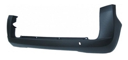 FIORINO-NEMO-BIPPER 2007-2016 REAR BUMPER COMPLETE, BLACK W/O PARK SENSOR HOLES (SUITABLE FOR TWIN DOOR VERSION)