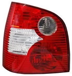 POLO 2002-2005 REAR LAMP COMPLETE W/O BULB, LEFT (RED-WHITE)