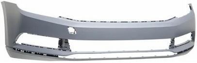PASSAT B8 2015-2019 FRONT BUMPER, BLACK, W /PRE-MARKED FOR PDC SENSOR HOLE, W/O HEADLAMP WASHER HOLE